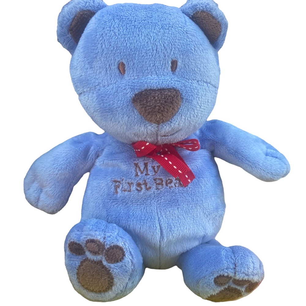 Carters Just One Year Plush Blue My First Bear Soft Stuffed Teddy Bear